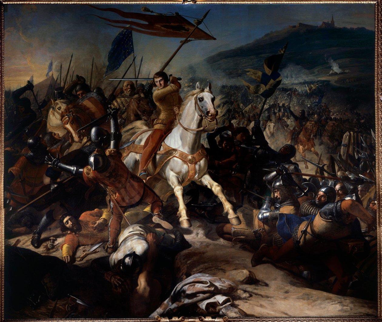 Flemish Wars: "" Slaget ved Mons og Puelle i august av Charles Philippe Lariviere