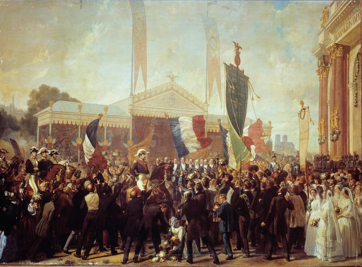 Prinspresident Louis Napoleon Bonapartes (1808-1873) triumferende inngang i Paris 17. oktober av Charles Philippe Lariviere