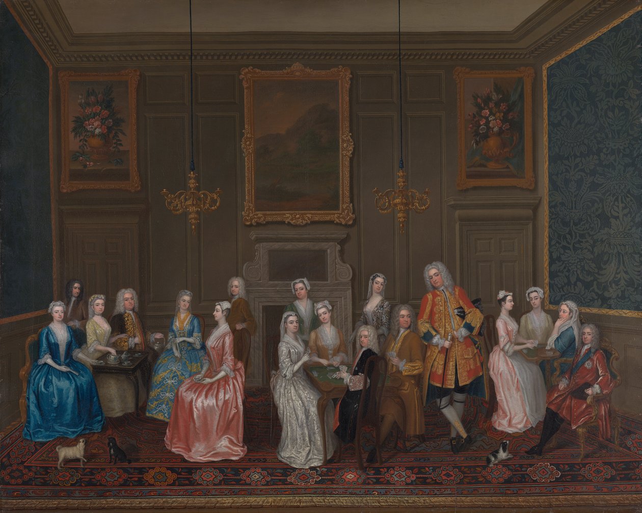 Tea Party på Lord Harrington's House, St. James's av Charles Philips