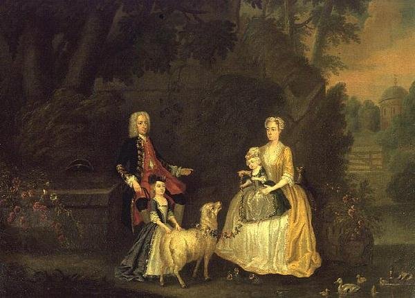 Sir William Strickland og hans familie av Charles Phillips