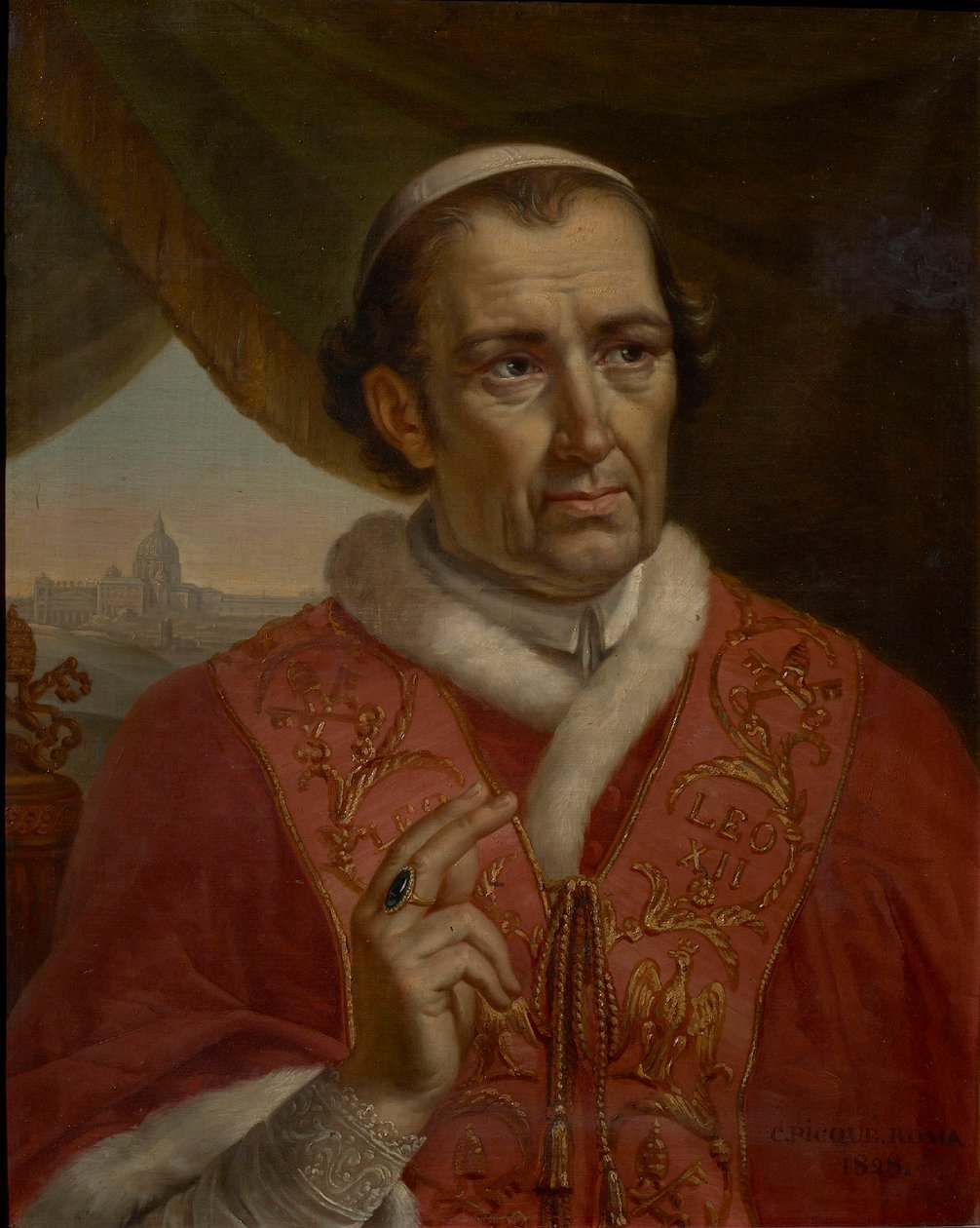 Portrett av paven Leo XII 1760-1829, 1828. av Charles Picqué