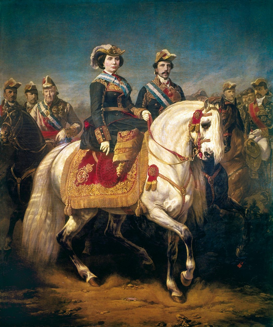 Militærparadeanmeldelser av konger Isabella II av Spania av Charles Porion