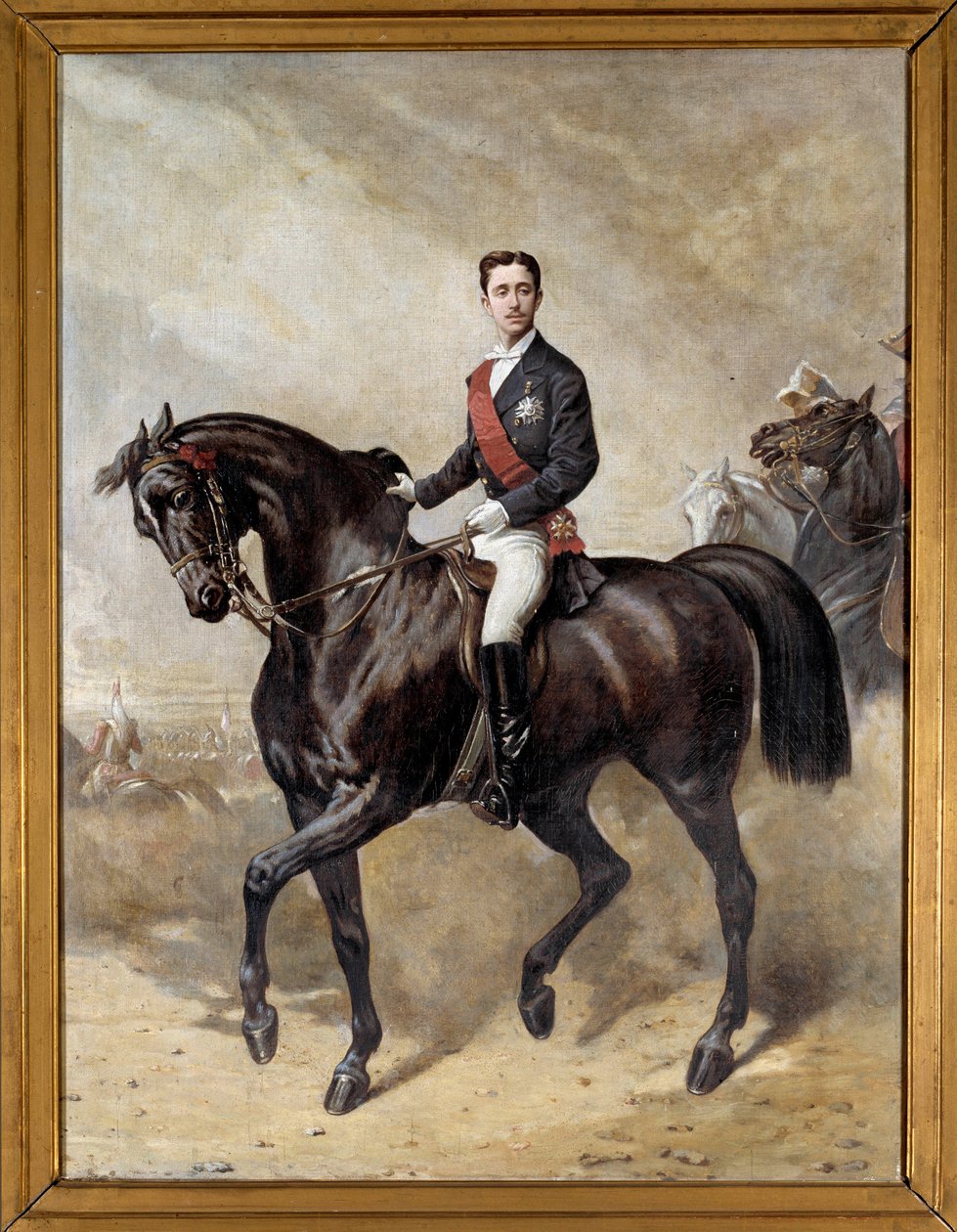 Rytterportrett av prins keiserlige Eugene Louis Napoleon, sønn av Napoleon III (1856 - 1879). Maleri av Charles Porion (1800-tallet) av Charles Porion