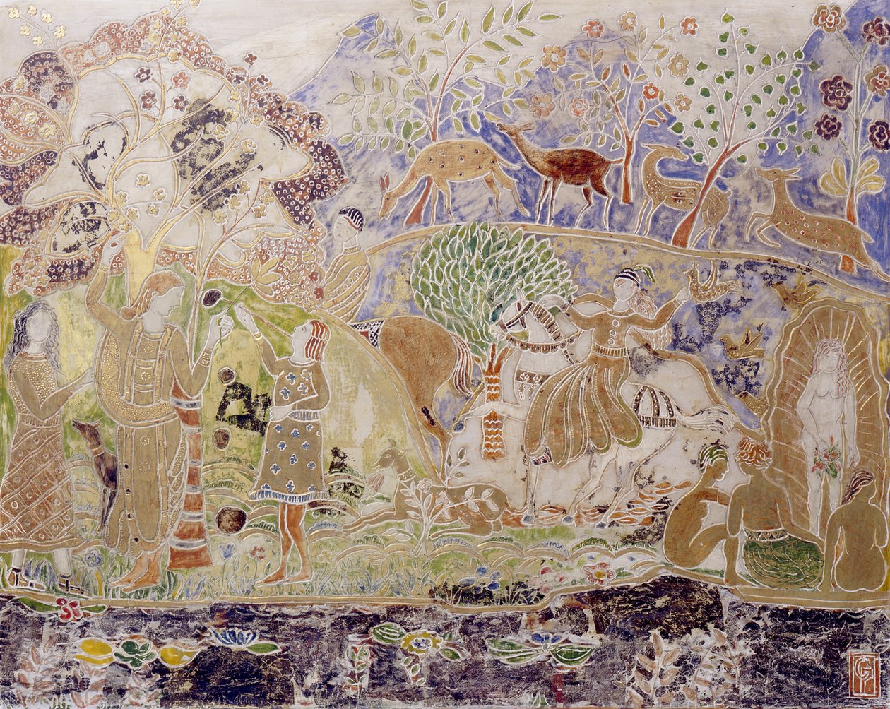 Figurer og hjort av Charles Prendergast