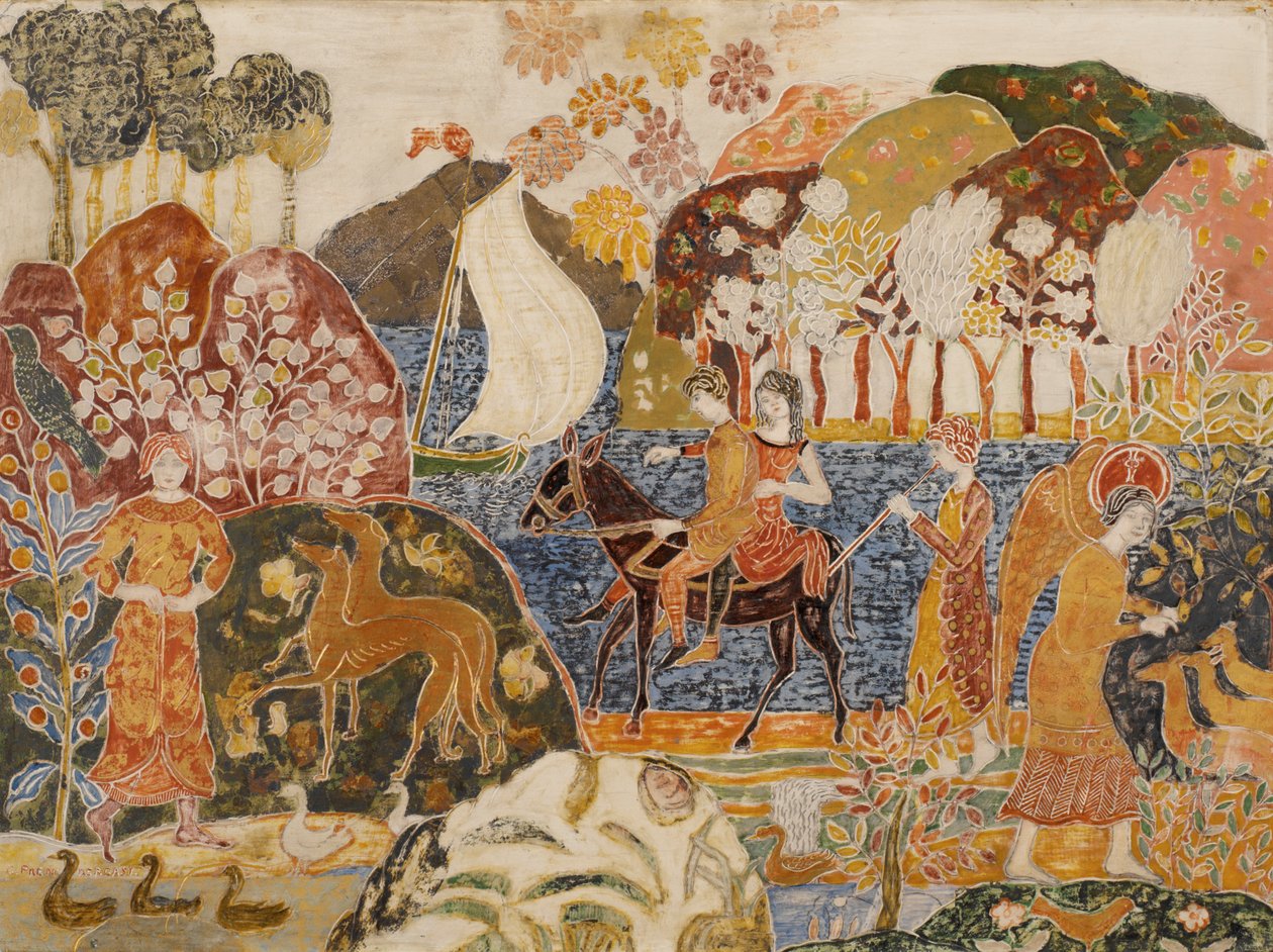 To figurer på et muldyr av Charles Prendergast