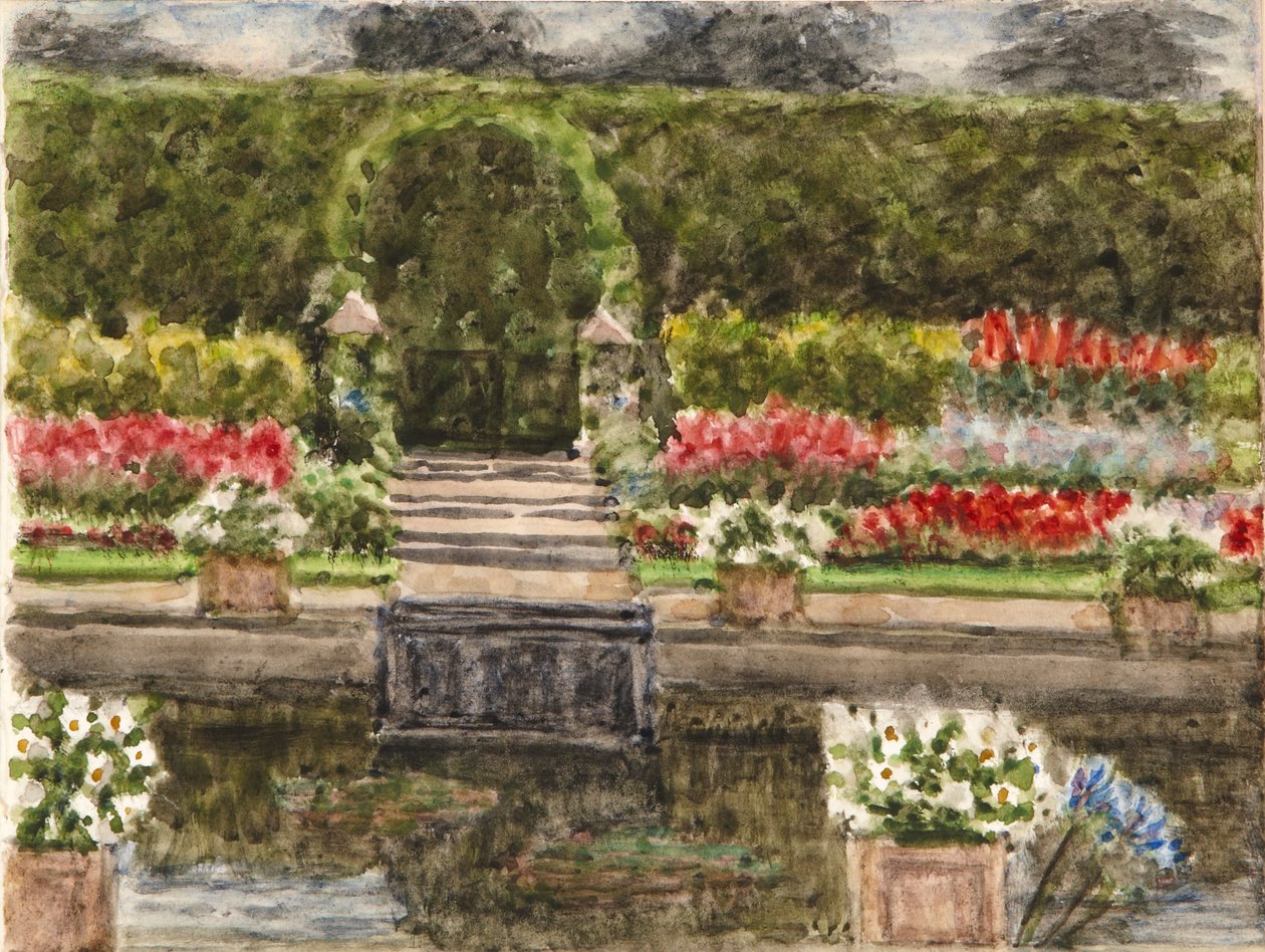 The Sunken Garden (akvarell på papir) av Charles Randal