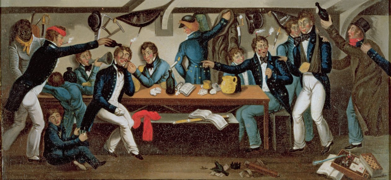 Kadettenes fortøyning, ca. 1820 (olje på lerret) (se 216825) av Charles Random DeBerenger