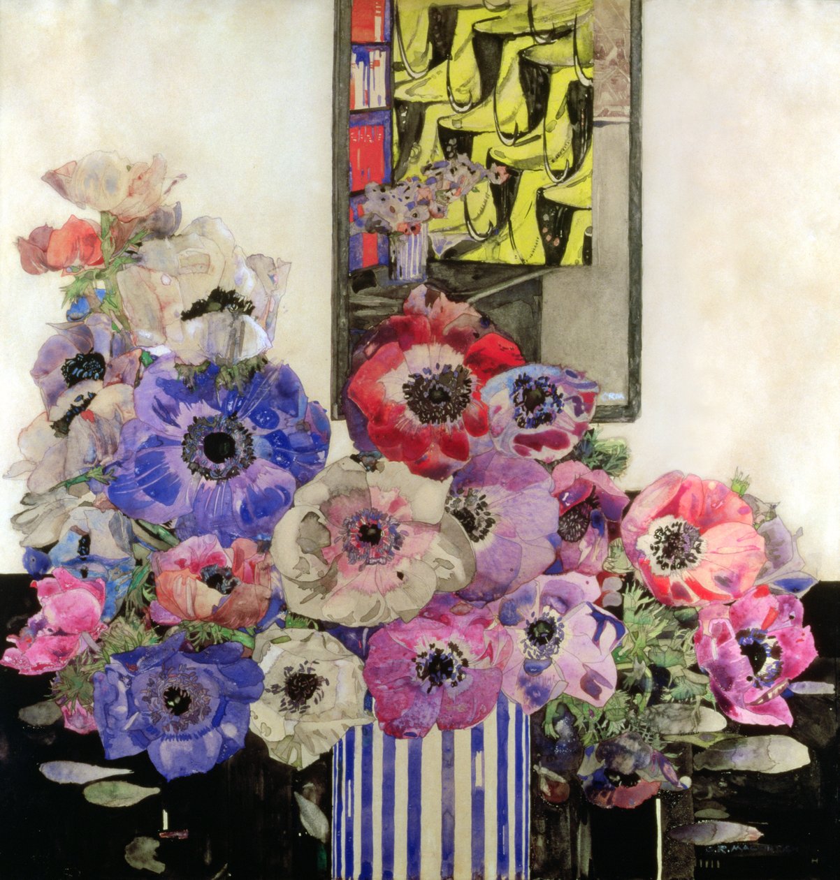 Anemoner, ca. 1915-16 (wc og blyant på papir) av Charles Rennie Mackintosh