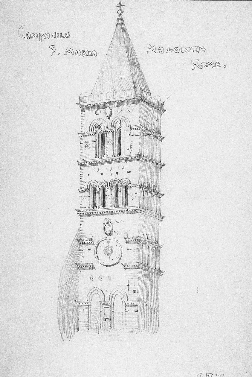 Campanile, S. Maria Maggiore, Roma, 1891 av Charles Rennie Mackintosh