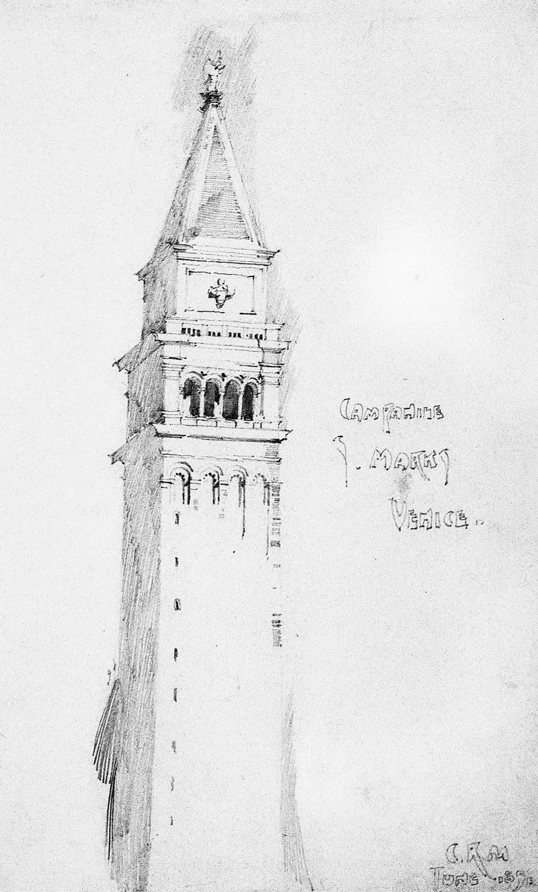 Campanile, S. Marks, Venezia, 1891 av Charles Rennie Mackintosh