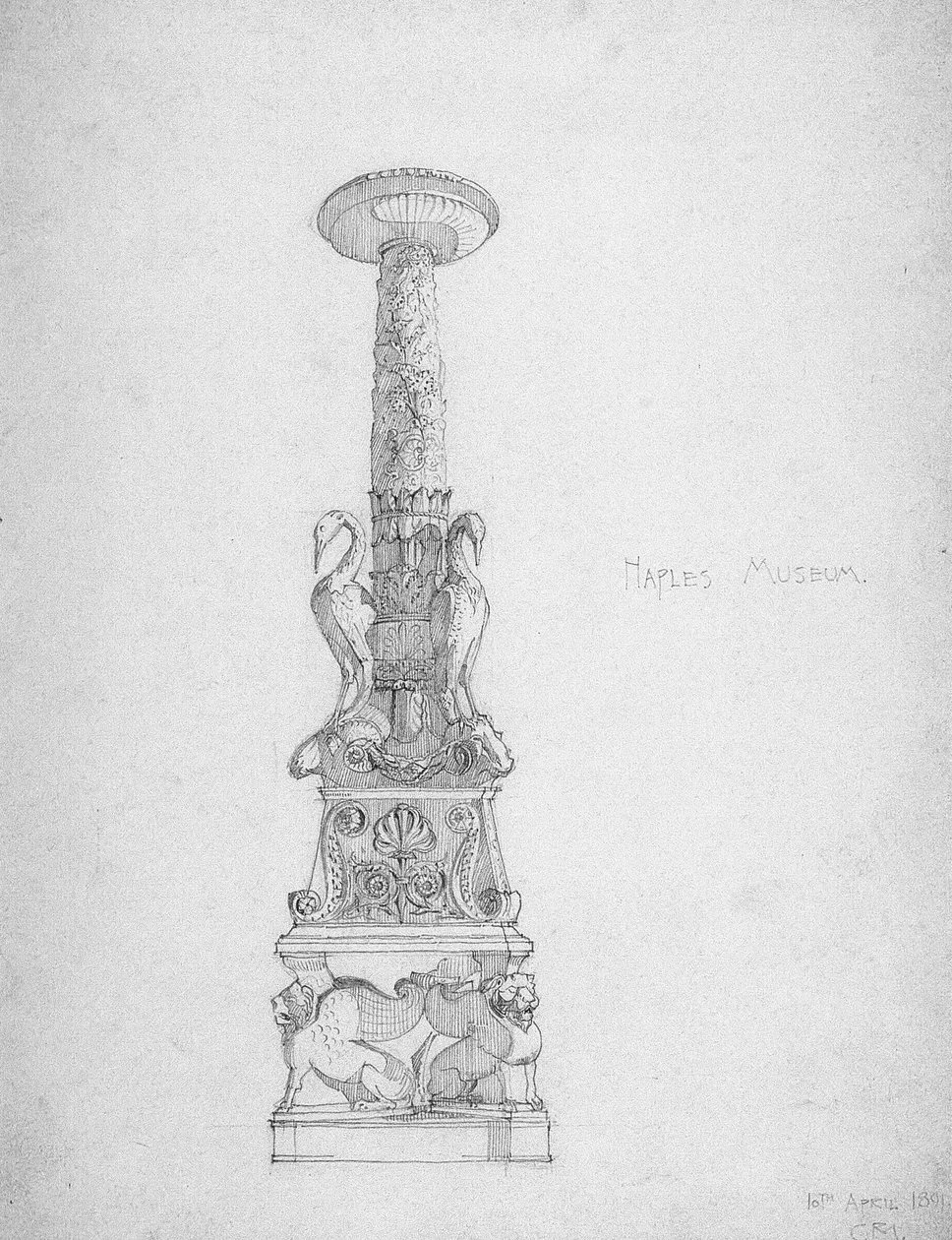 Lysestake (?), Napoli-museet, 1891 av Charles Rennie Mackintosh