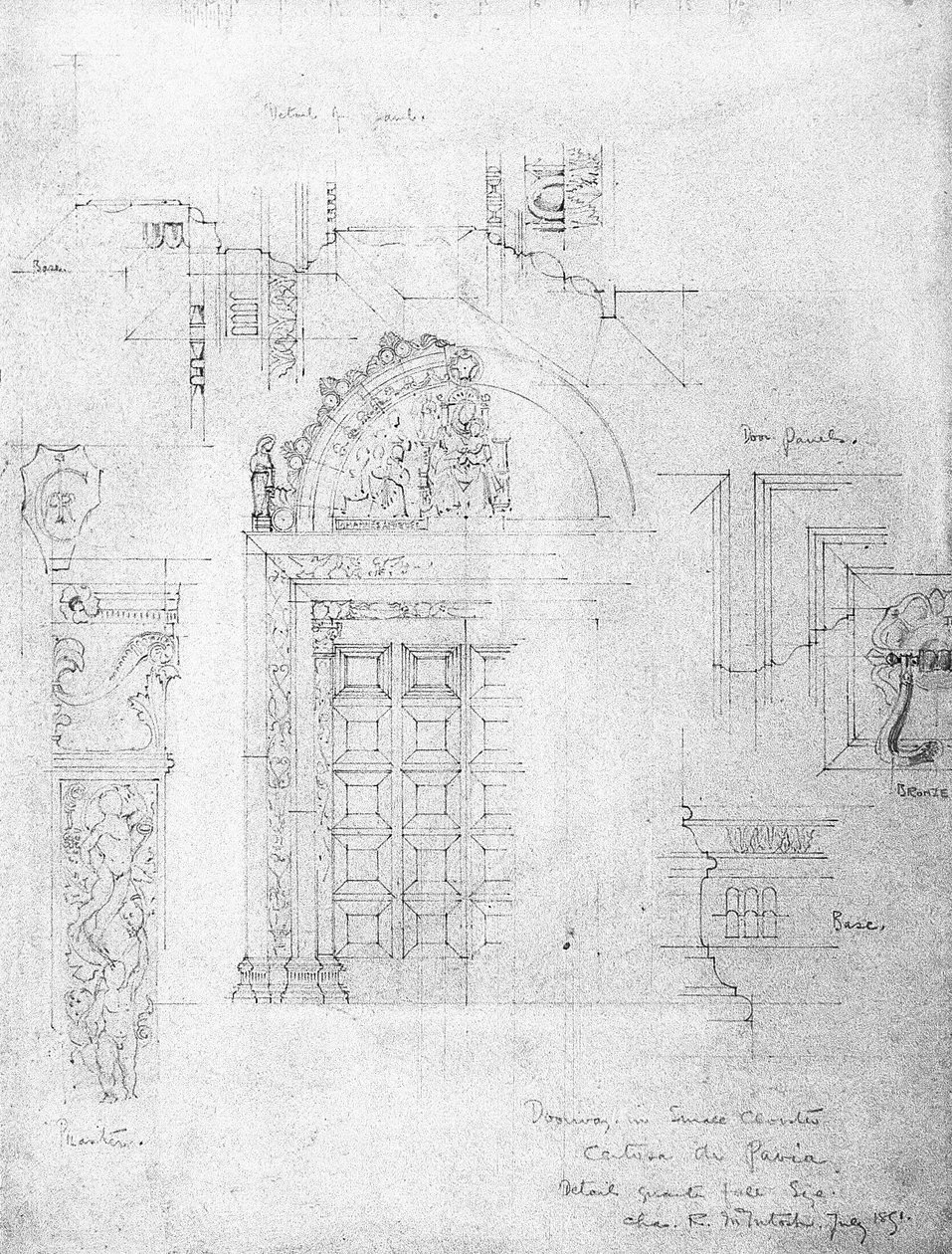 Døråpning i Small Cloister, Certosa di Pavia, 1891 av Charles Rennie Mackintosh