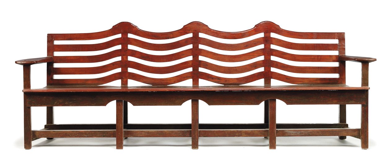 Hagebenk for Hill House, ca. 1912 (beiset eik) av Charles Rennie Mackintosh