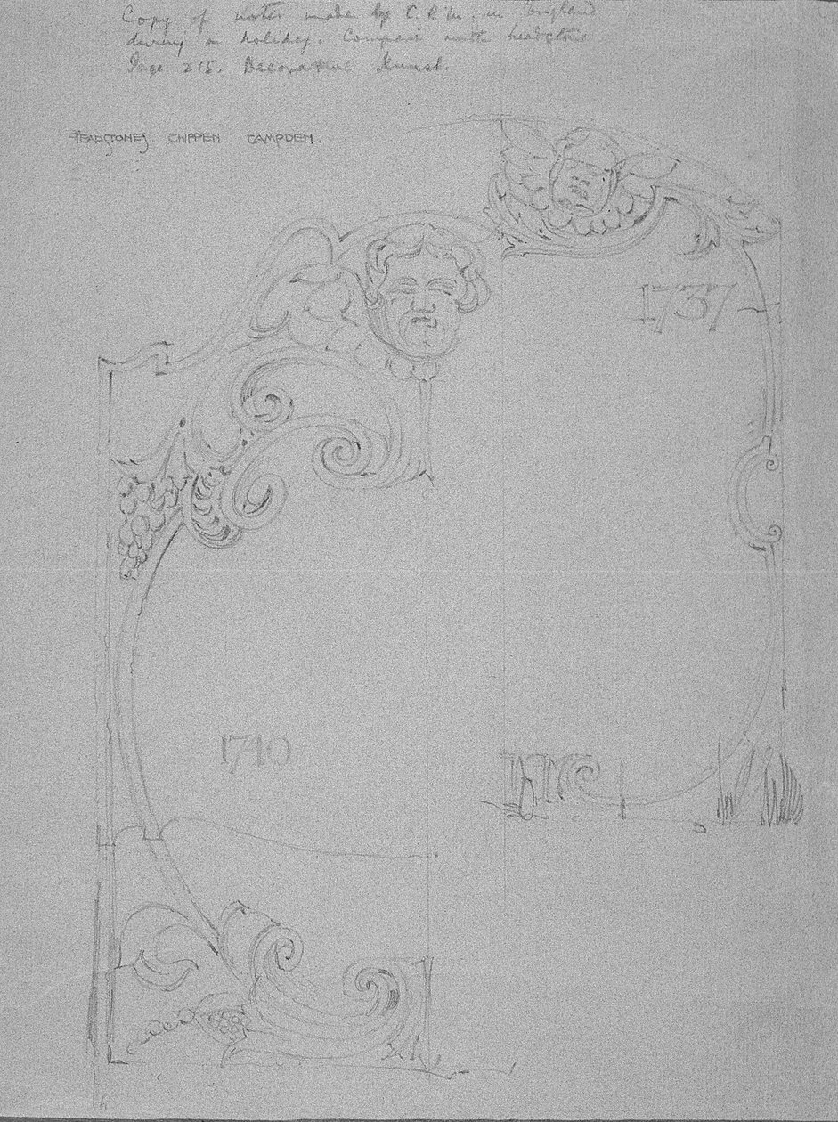 Gravsteiner, Chipping Camden, Gloucestershire av Charles Rennie Mackintosh