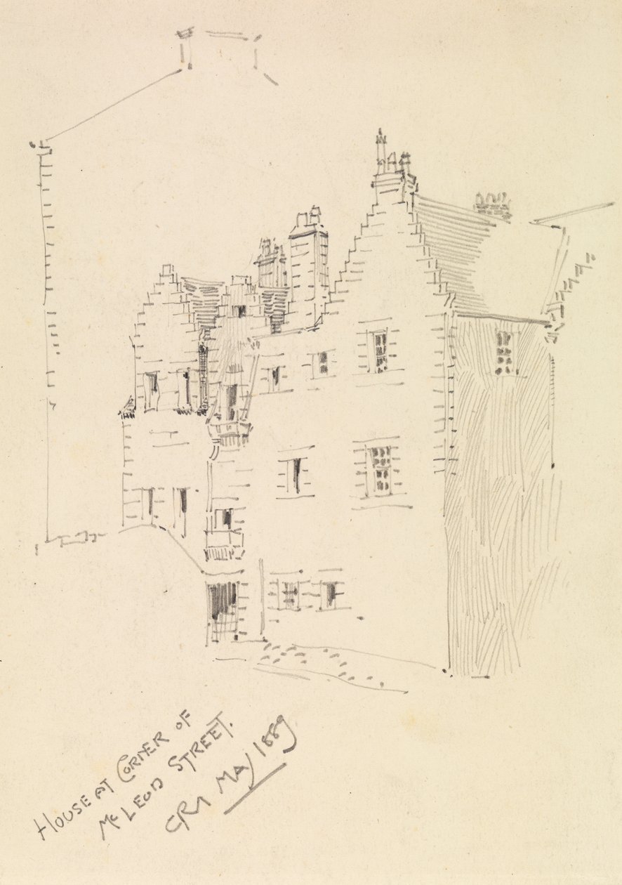 Hus på hjørnet av Mcleod Street av Charles Rennie Mackintosh