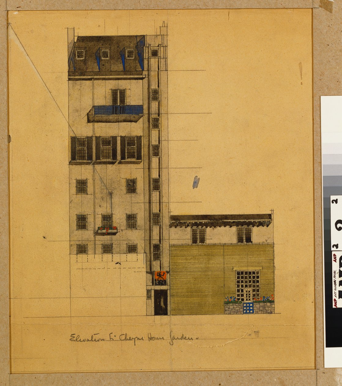 London, Elevation of Proposed Studio i Glebe Place og Upper Cheyne Walk av Charles Rennie Mackintosh
