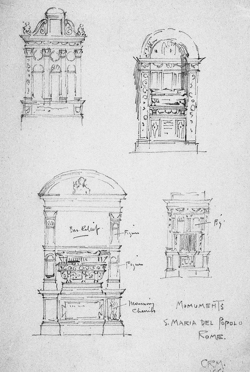 Monumenter, S. Maria del Popolo, Roma, 1891 av Charles Rennie Mackintosh