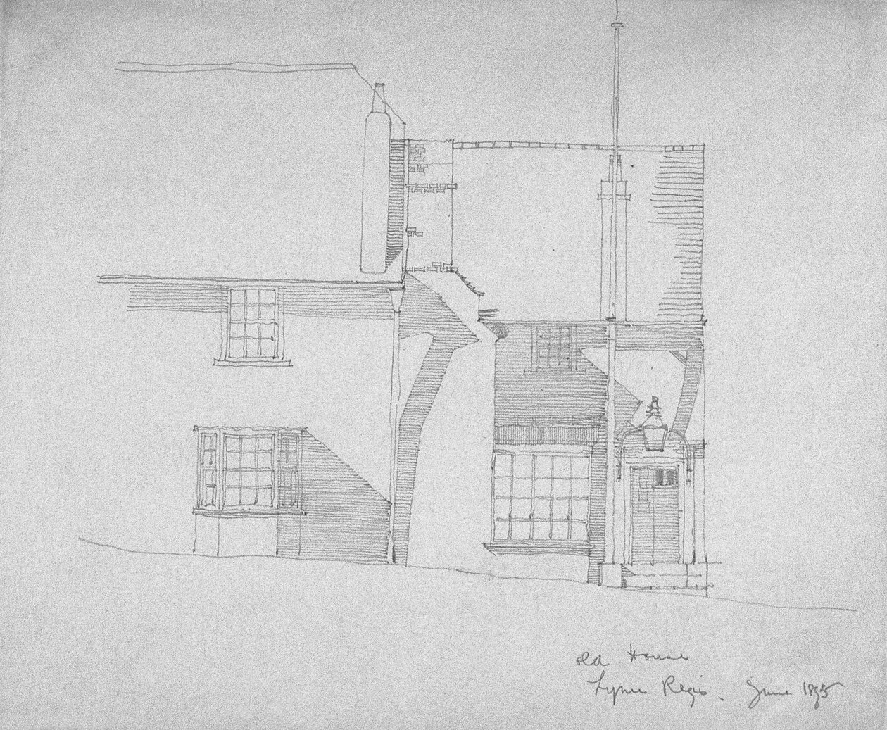 Old House, Lyme Regis, Dorsetshire, 1895 (Blyant på kalkerpapir) av Charles Rennie Mackintosh