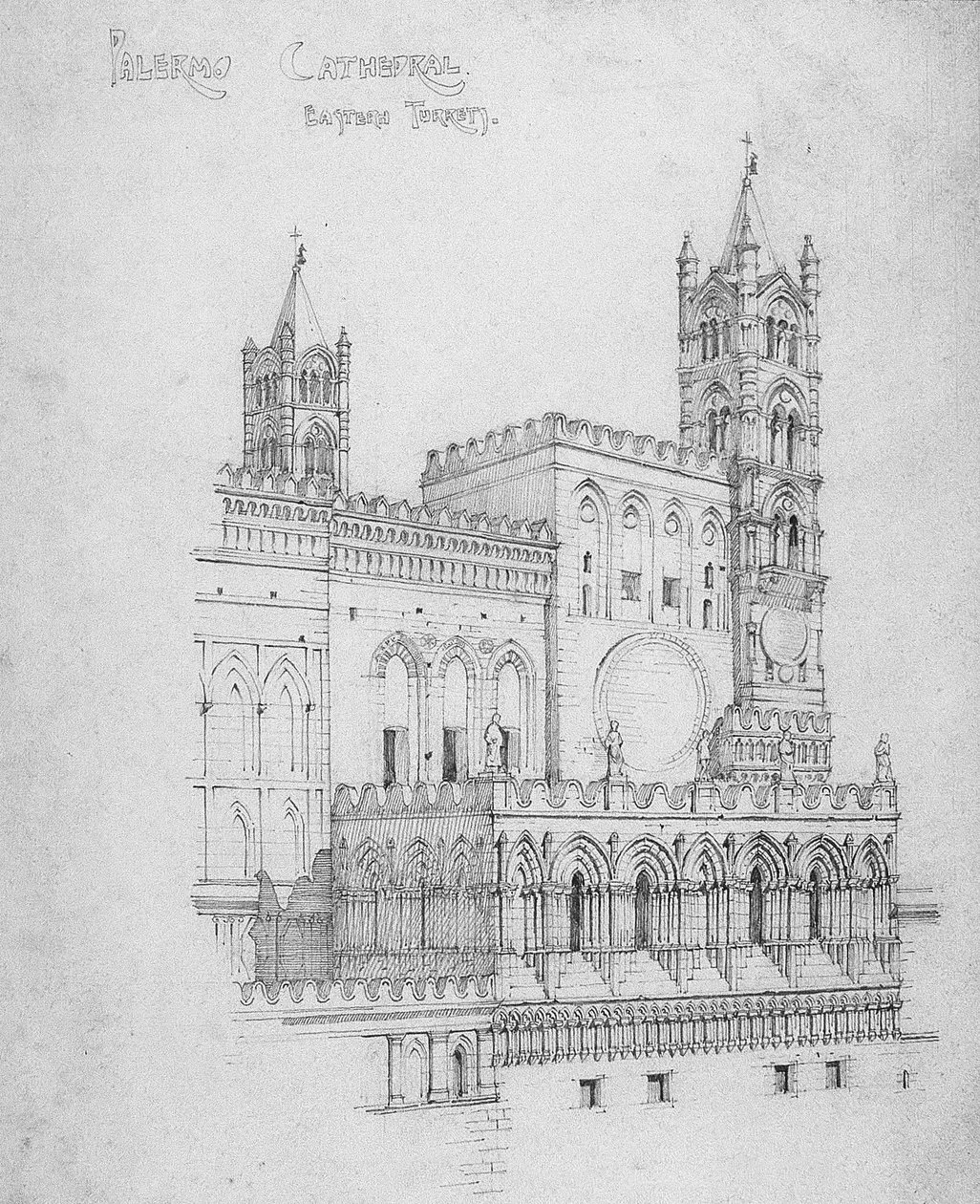 Palermo katedral, østlige tårn, 1891 av Charles Rennie Mackintosh