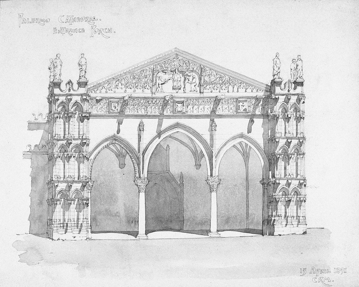 Inngangsparti til Palermo katedral av Charles Rennie Mackintosh