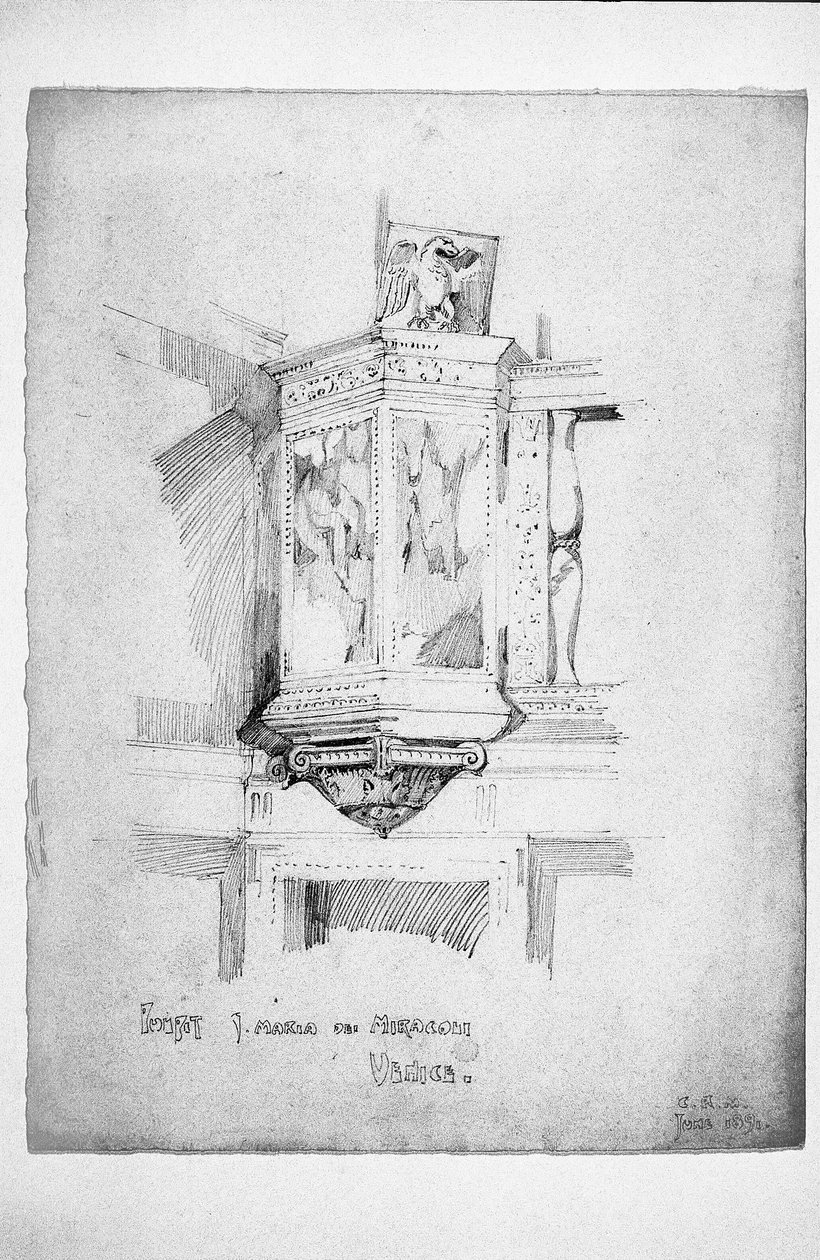 Prekestol, S. Maria dei Miracoli, Venezia, 1891 av Charles Rennie Mackintosh