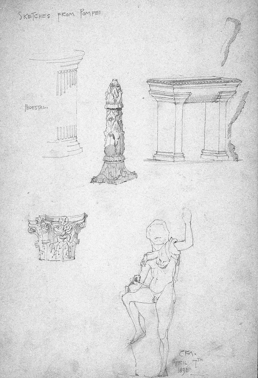 Skisser fra Pompeii, 1891 av Charles Rennie Mackintosh