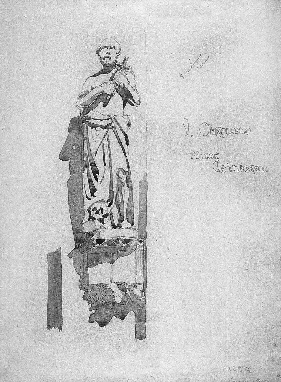 St. Jerome, 1891 (blyant og akvarell på papir) av Charles Rennie Mackintosh