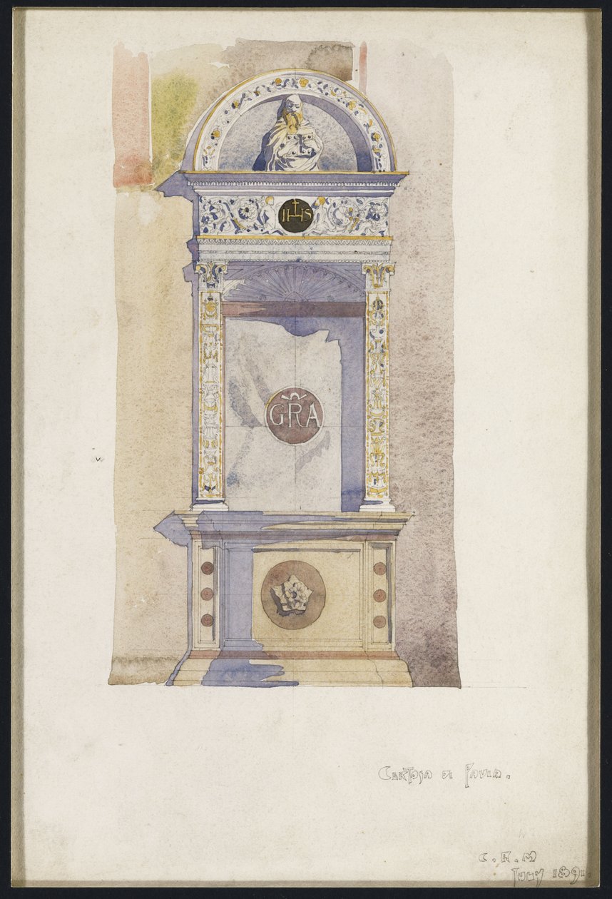 Studie av et jesuittalter, Certosa di Pavia, 1891 av Charles Rennie Mackintosh