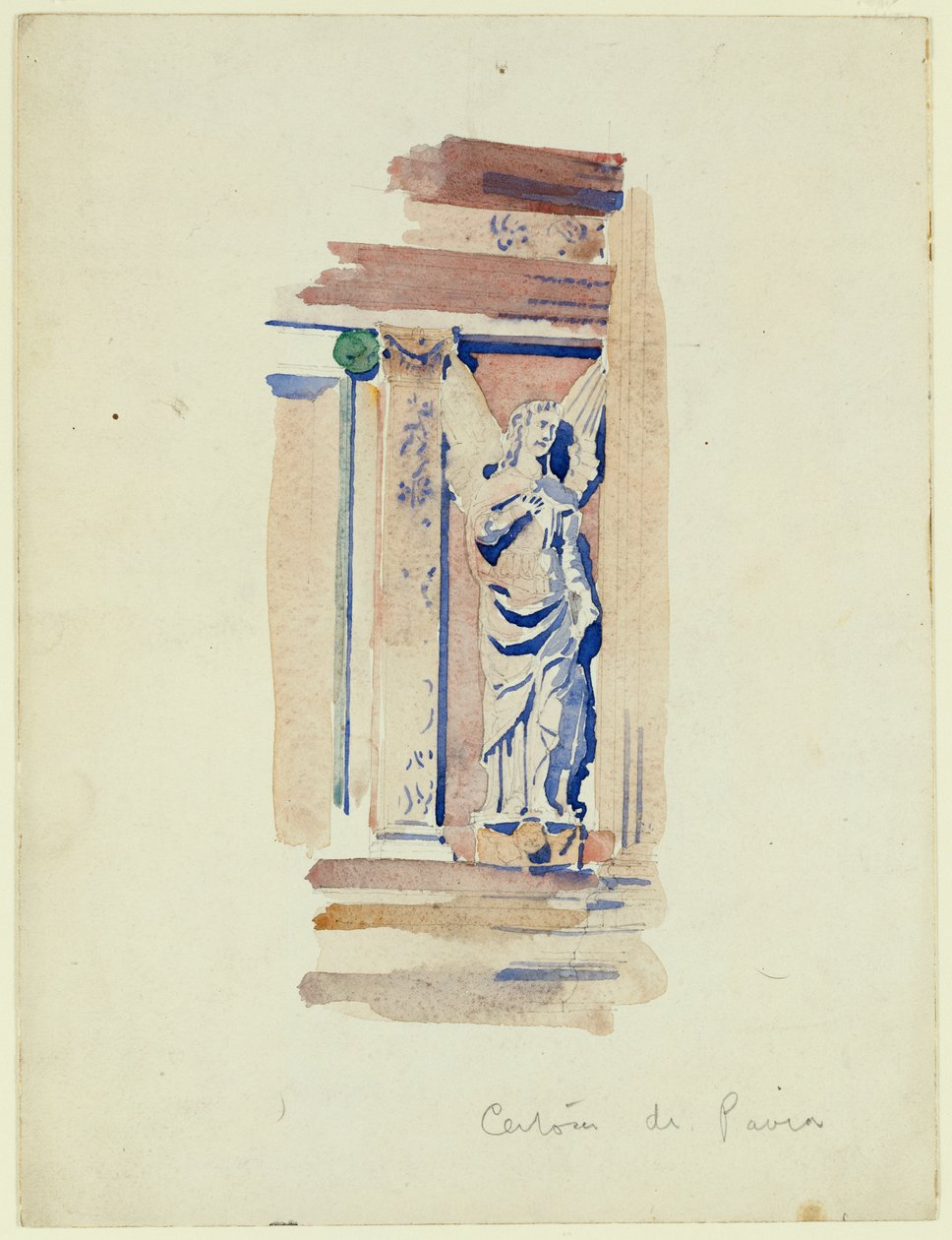 Studie av en englestatue, Certosa di Pavia, 1891 av Charles Rennie Mackintosh