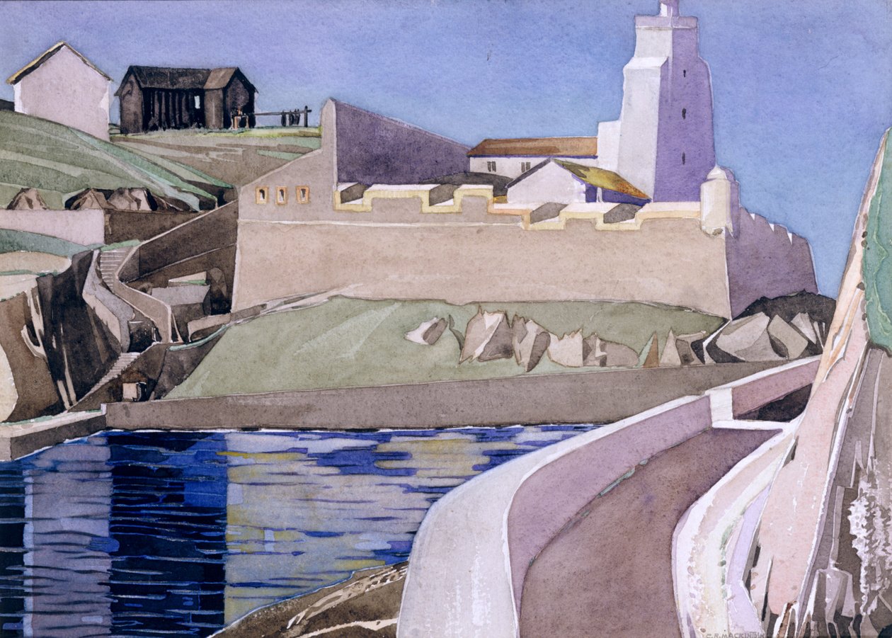Fyret, 1927 (wc over blyant på papir) av Charles Rennie Mackintosh
