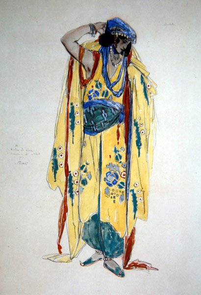 Kostymedesign for Oulade, ca. 1920 (akvarell, gouache og blyant på papir) av Charles Ricketts