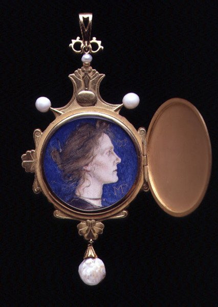 Pegasus anheng som inneholder miniatyr av Miss Edith Emma Cooper (1862-1913) 1901 (blyant og wc på emalje) (se 109662 for eksteriør) av Charles Ricketts