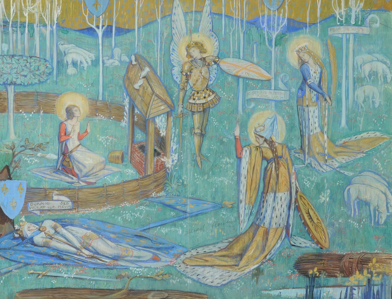 Saint Joan and Her Voices, ca. 1924 (wc på papir) av Charles Ricketts
