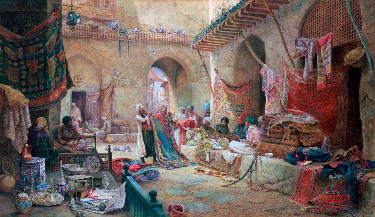 Teppebasar, Kairo, 1887 av Charles Robertson