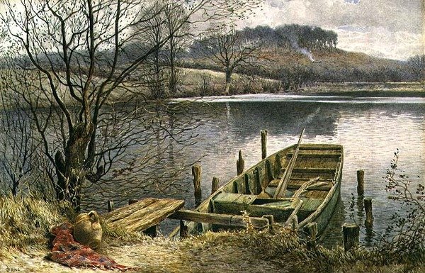 The River Ferry (akvarell og gouache) av Charles Robertson