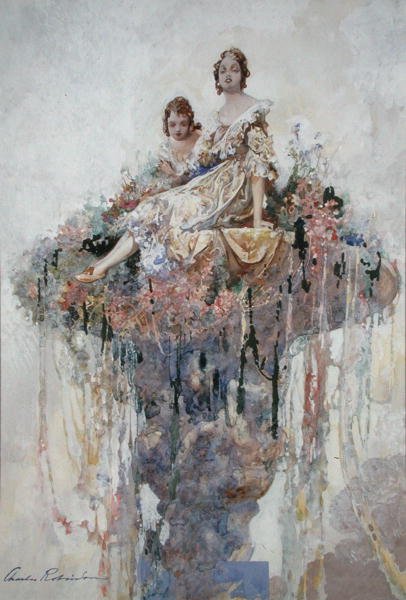 Blomsterfontene (akvarell på papir) av Charles Robinson