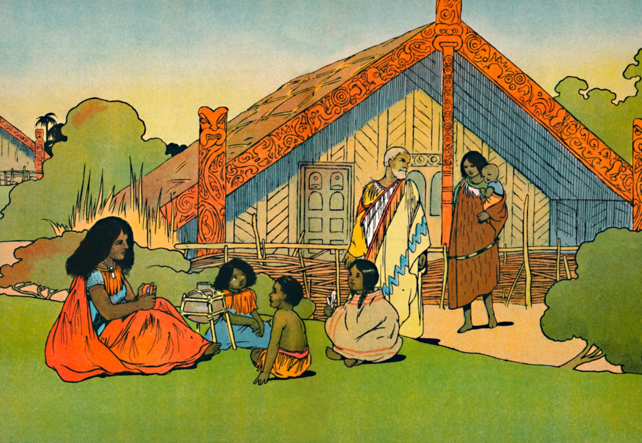 Maoris hjem, 1912 av Charles Robinson