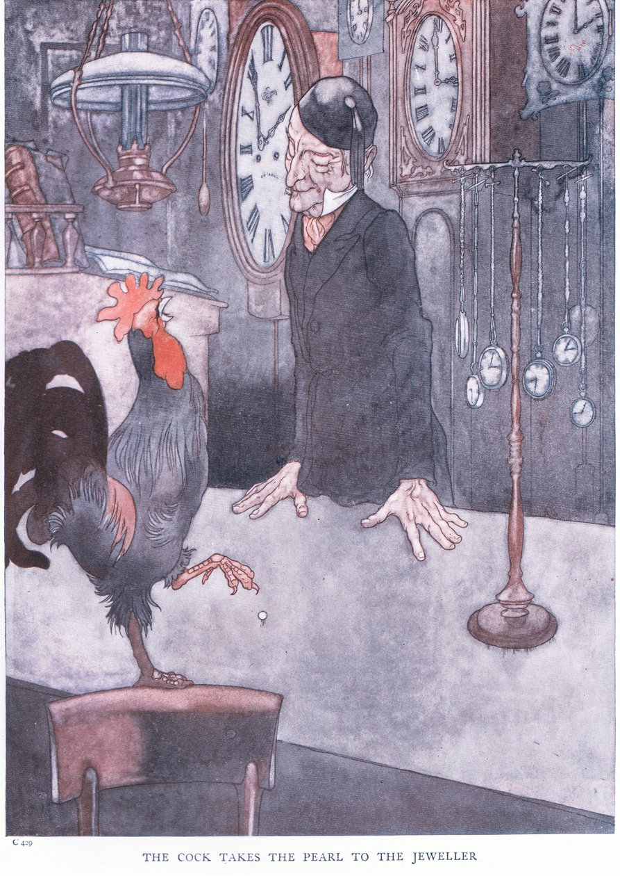Hanen tar med perlen til gullsmeden, 1930-tallet av Charles Robinson