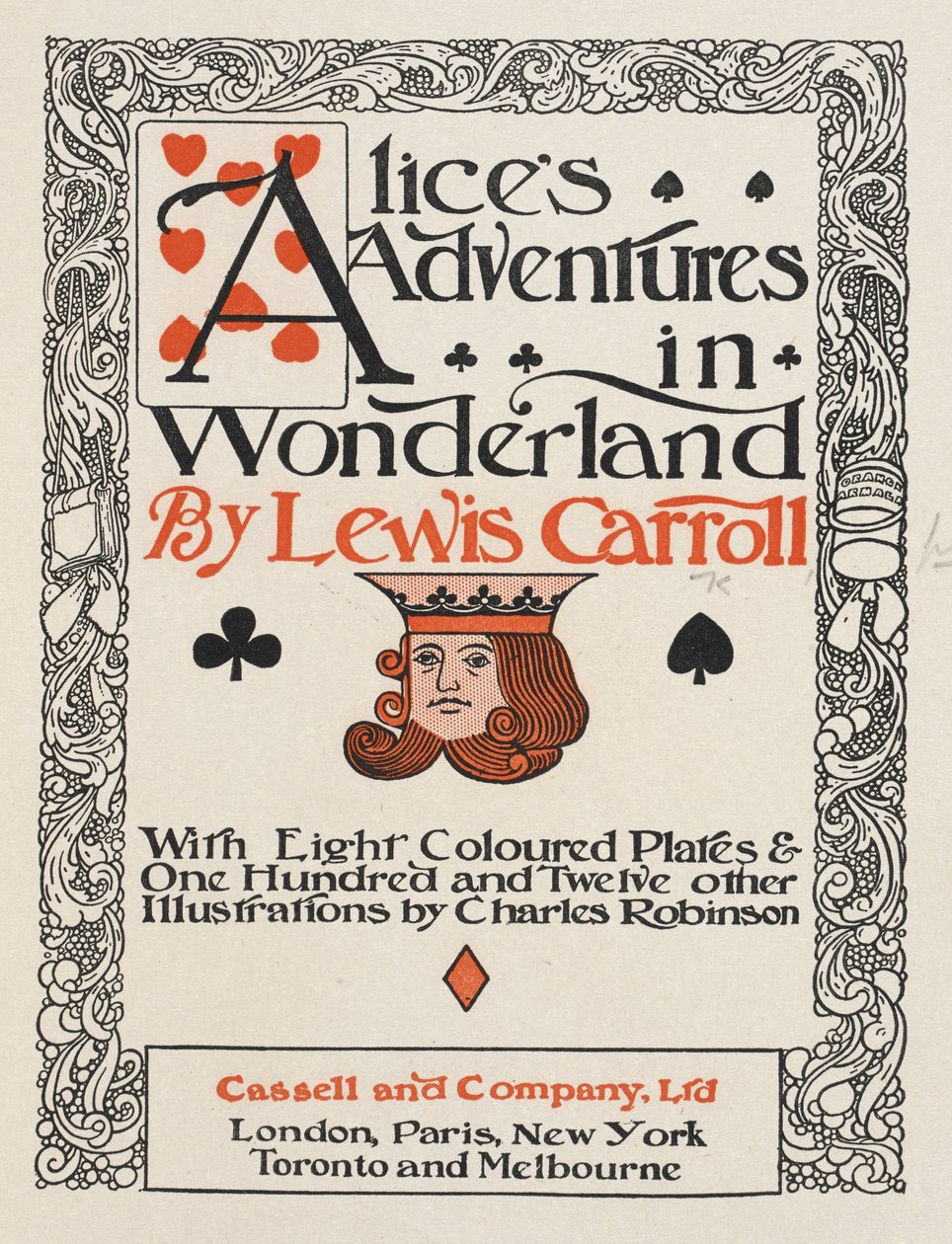 Tittelsiden til Alice i Eventyrland av Charles Robinson