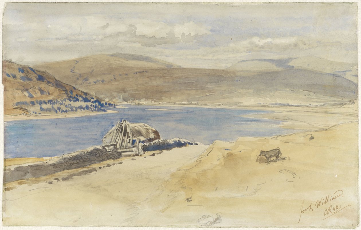 Utsikt over Loch Linnhe ved Fort William, Skottland av Charles Rochussen