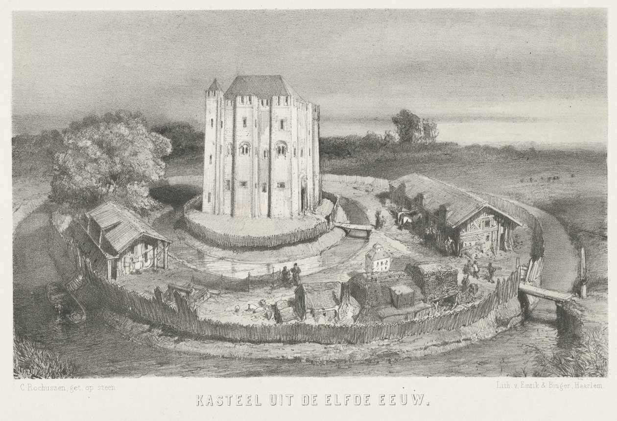 Slott fra det ellevte århundre (tittel på objekt) av Charles Rochussen