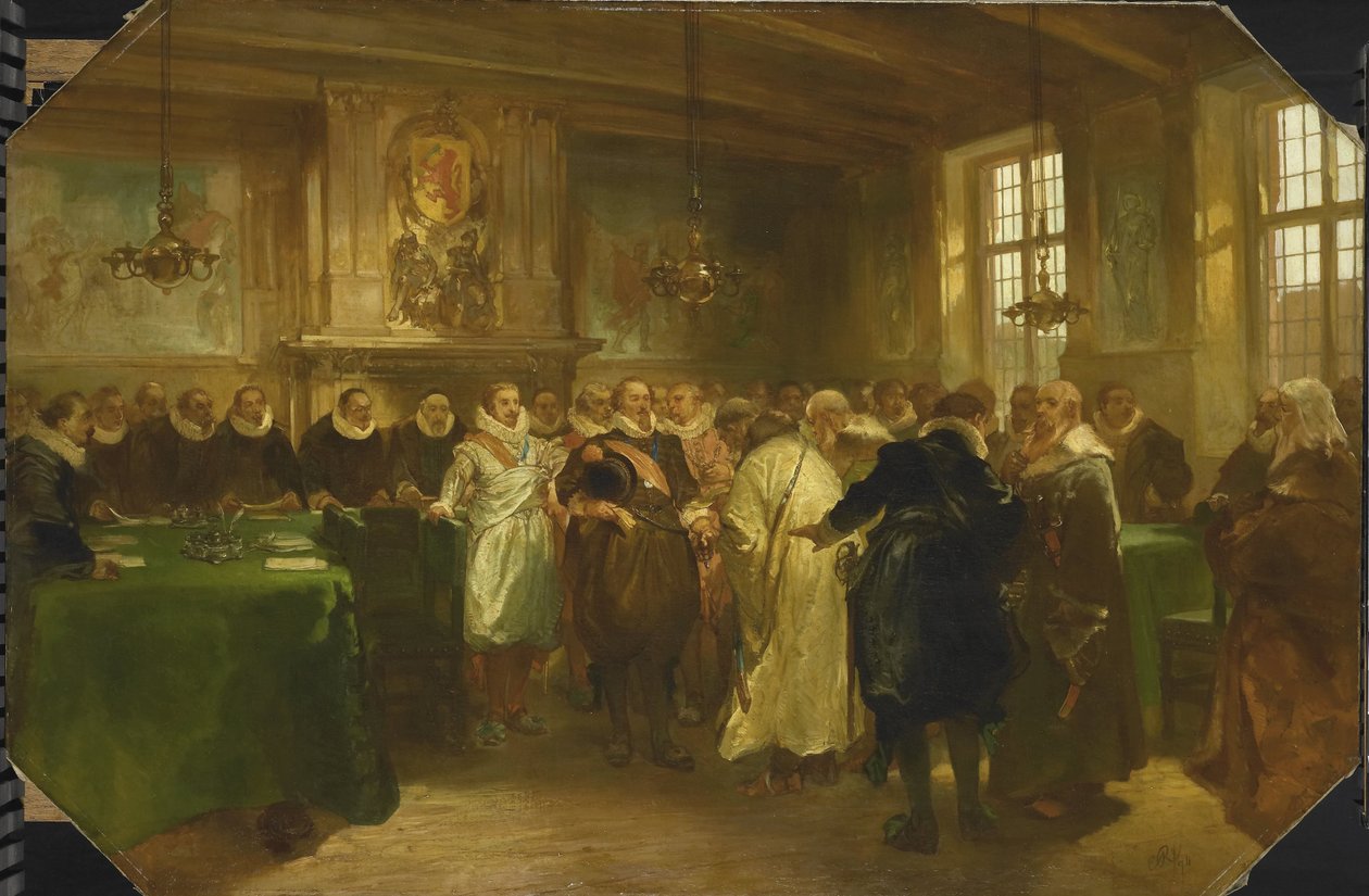 Prins Maurits mottok en russisk delegasjon i 1614 av Charles Rochussen
