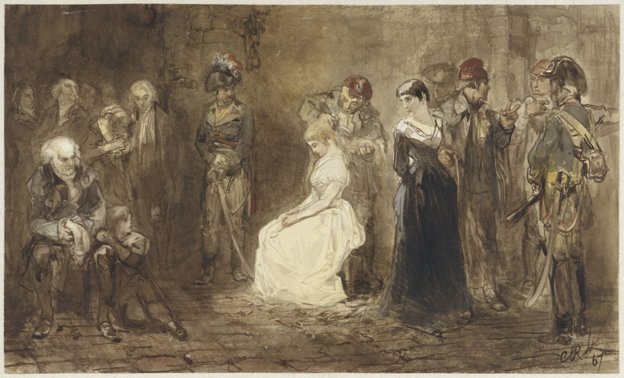 Prinsesse Elisabeth av Frankrike i fengsel, 10. mai 1794 av Charles Rochussen