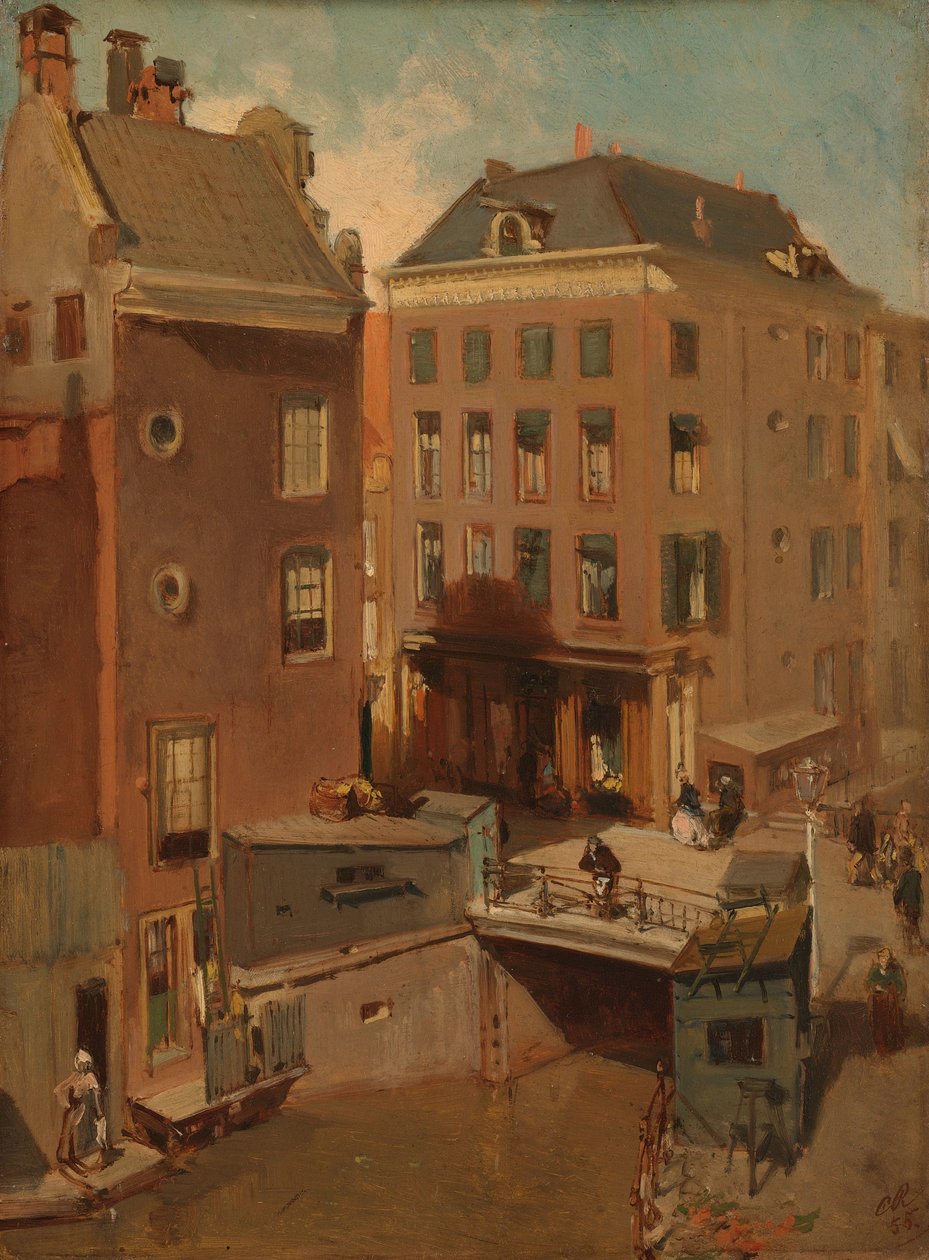 Osjessluis nær Kalverstraat i Amsterdam av Charles Rochussen