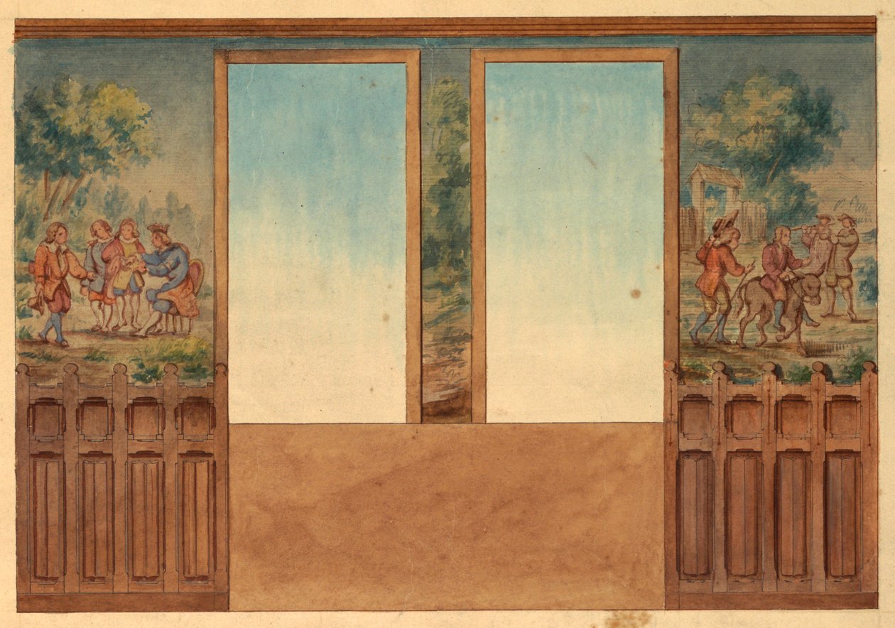 Design for Portion of Stairway, Château-sur-Mer, Newport, Rhode Island av Charles Salagnad, French