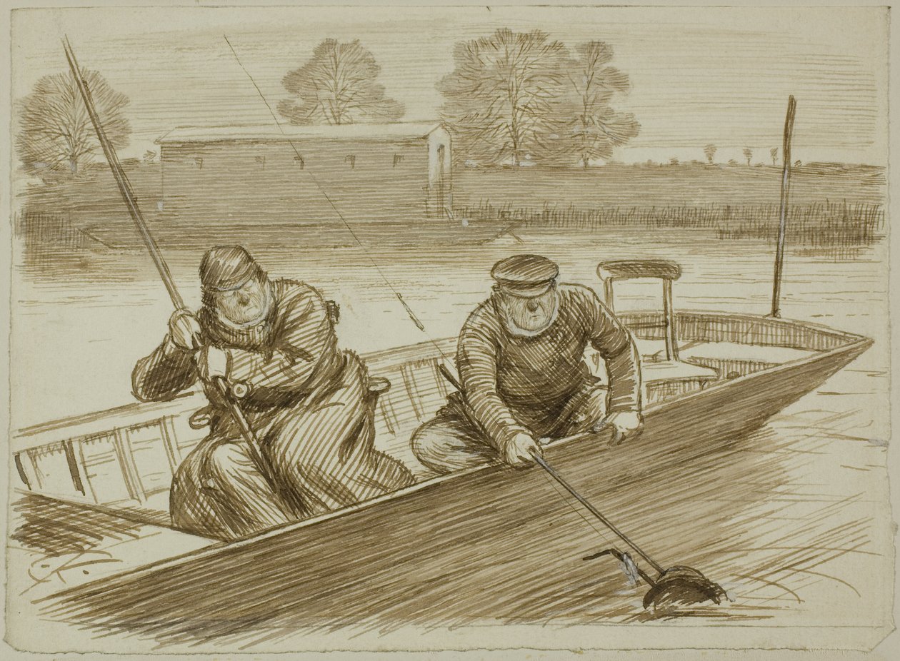 Fiskescene av Charles Samuel Keene