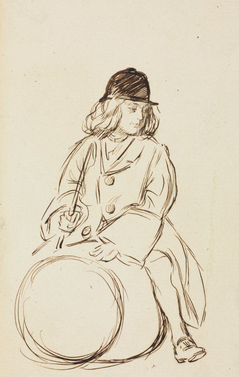 Portrett av Lille Corbauld av Charles Samuel Keene