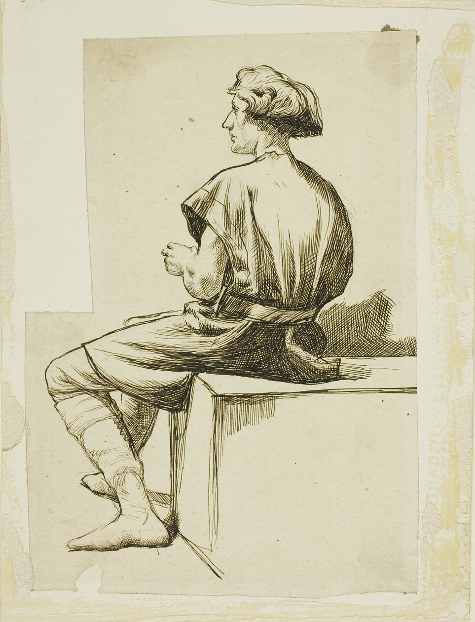 Sittende mann i tunika av Charles Samuel Keene