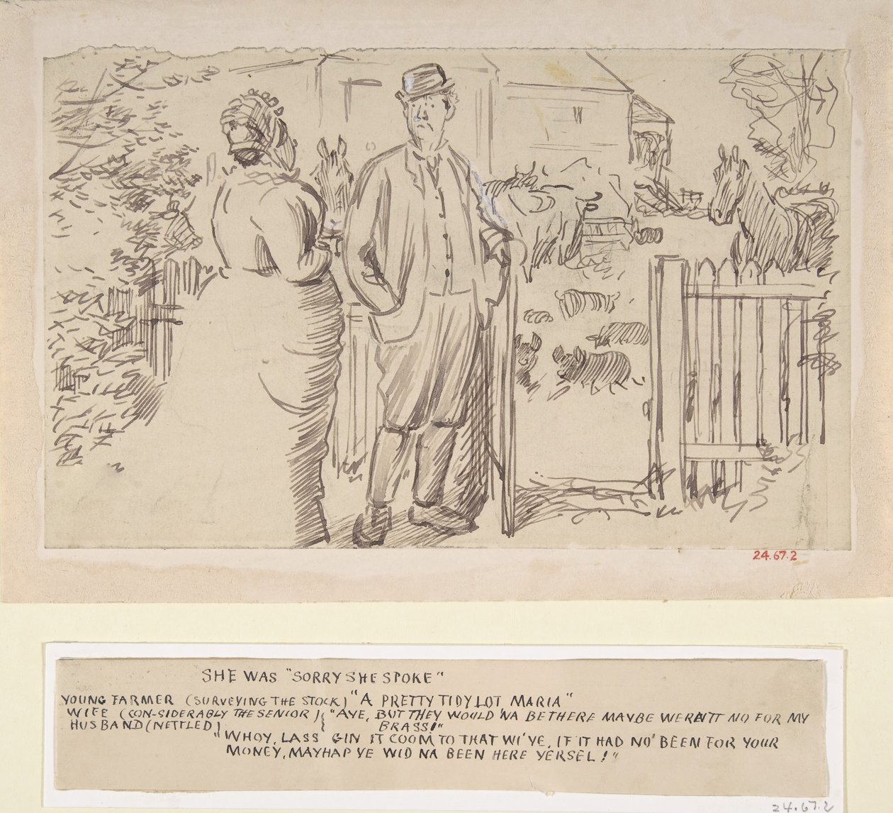 Hun var lei for at hun snakket, 1870-1891. av Charles Samuel Keene