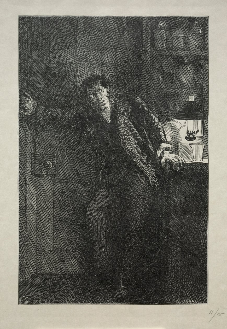 Frakken med pelsforet, 1869. av Charles Samuel Keene